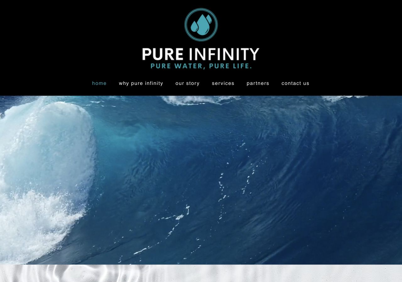 Pure Infinity website as shown in a live browser capture.